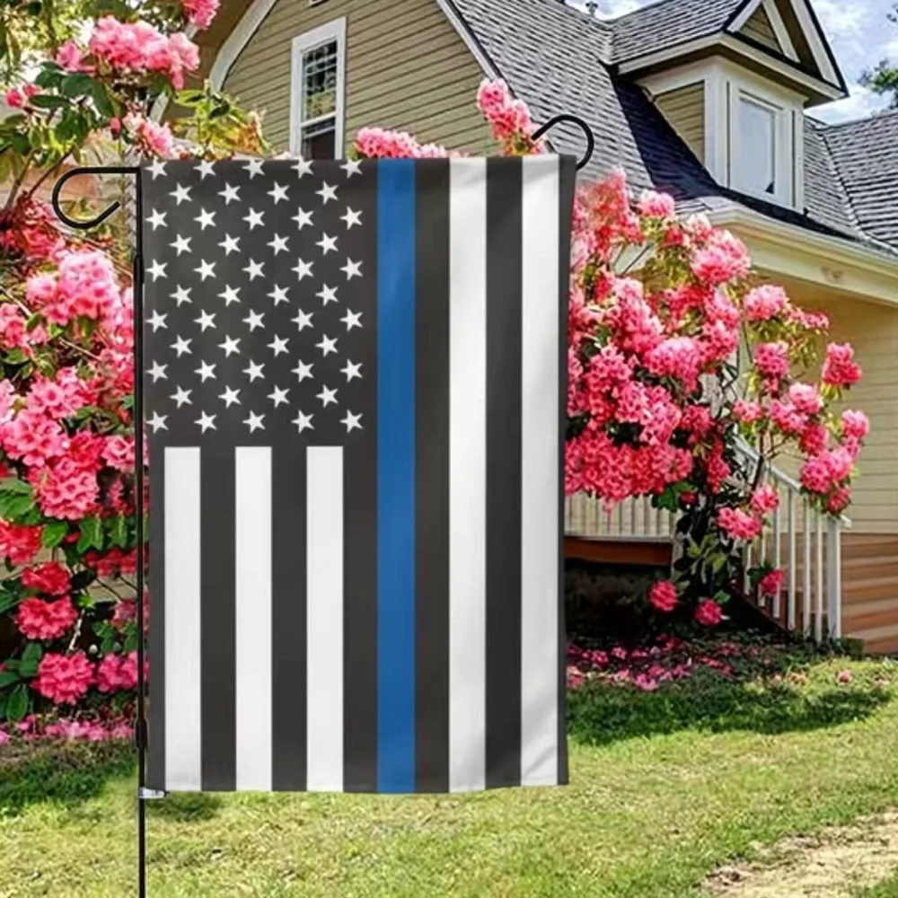 Flag Lawn Garden Flag Thin Blue Line Yard Decor Supports Police Law Enforcement - Picture 2 of 10
